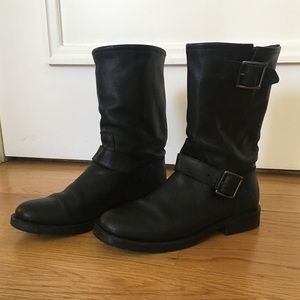 Frye Natalie Mid Engineer Black Boots